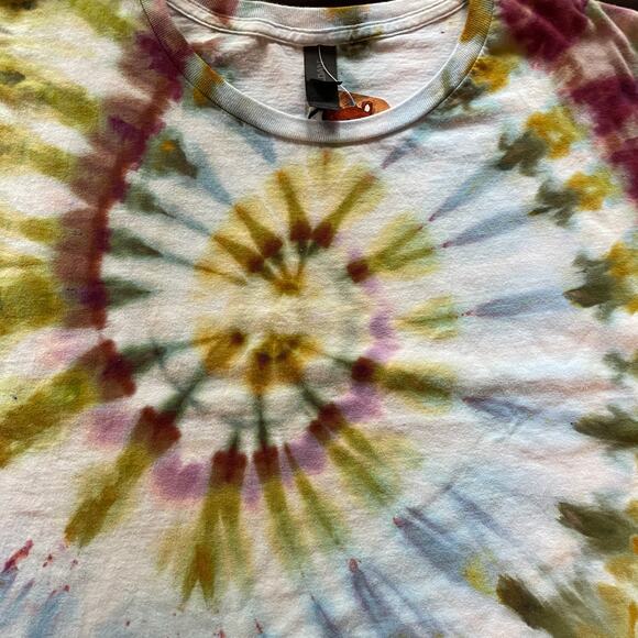 Ice Dyed Unisex T-shirt - Tie Dye Spiral Hand-dyed Men's Women's (Size 4XLarge) - Picture 4 of 10